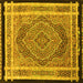 Square Machine Washable Persian Yellow Traditional Rug, wshtr4675yw