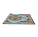 Sideview of Machine Washable Traditional Light Steel Blue Rug, wshtr4676
