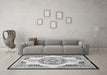 Machine Washable Persian Gray Traditional Rug in a Living Room,, wshtr4676gry