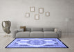 Machine Washable Persian Blue Traditional Rug in a Living Room, wshtr4676blu