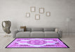 Machine Washable Persian Purple Traditional Area Rugs in a Living Room, wshtr4676pur