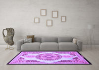 Machine Washable Persian Purple Traditional Rug, wshtr4676pur