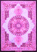 Machine Washable Persian Pink Traditional Rug, wshtr4676pnk