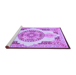 Sideview of Machine Washable Persian Purple Traditional Area Rugs, wshtr4676pur