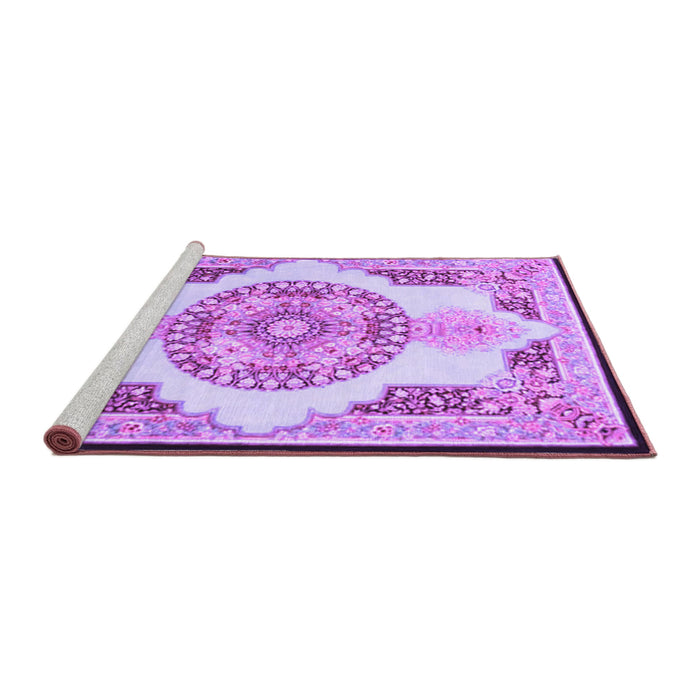 Sideview of Machine Washable Persian Purple Traditional Area Rugs, wshtr4676pur