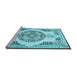 Sideview of Machine Washable Persian Light Blue Traditional Rug, wshtr4676lblu