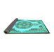 Sideview of Persian Turquoise Traditional Rug, tr4676turq