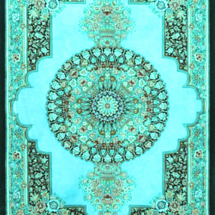 Machine Washable Persian Turquoise Traditional Area Rugs, wshtr4676turq