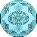 Round Machine Washable Persian Light Blue Traditional Rug, wshtr4676lblu