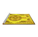 Sideview of Machine Washable Persian Yellow Traditional Rug, wshtr4676yw