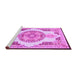 Sideview of Machine Washable Persian Pink Traditional Rug, wshtr4676pnk