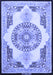 Machine Washable Persian Blue Traditional Rug, wshtr4676blu