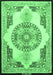 Machine Washable Persian Emerald Green Traditional Area Rugs, wshtr4676emgrn