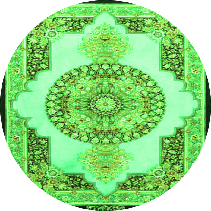 Machine Washable Persian Green Traditional Area Rugs, wshtr4676grn