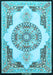 Machine Washable Persian Light Blue Traditional Rug, wshtr4676lblu