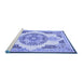 Sideview of Machine Washable Persian Blue Traditional Rug, wshtr4676blu