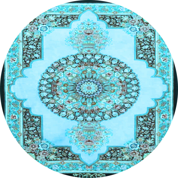 Round Persian Light Blue Traditional Rug, tr4676lblu