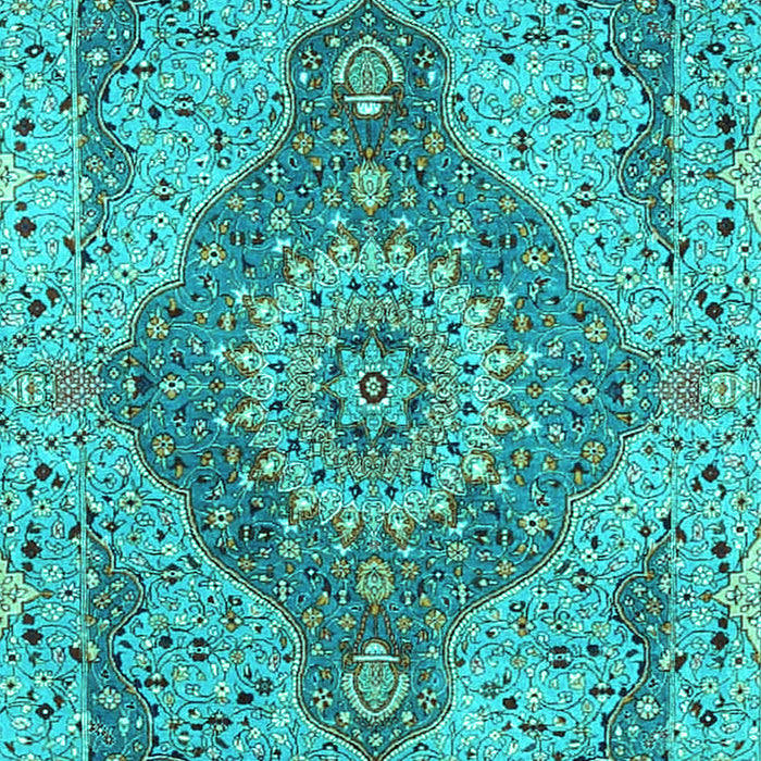 Medallion Turquoise Traditional Rug, tr4677turq