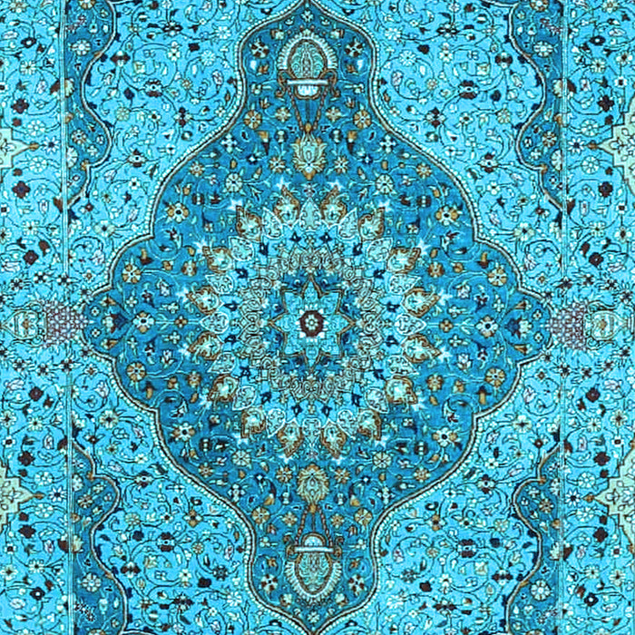 Medallion Light Blue Traditional Rug, tr4677lblu