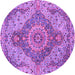 Round Medallion Pink Traditional Rug, tr4677pnk