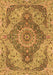 Serging Thickness of Machine Washable Medallion Orange Traditional Area Rugs, wshtr4677org