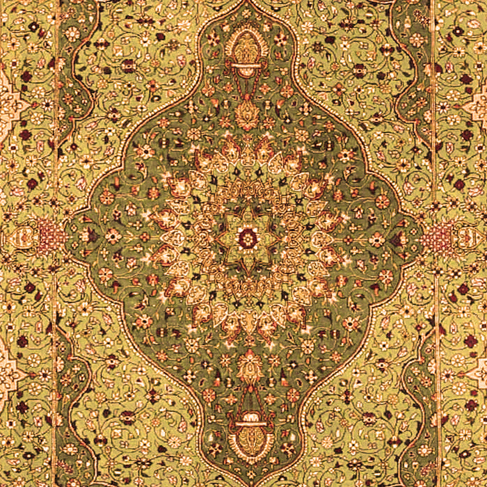 Serging Thickness of Machine Washable Medallion Orange Traditional Area Rugs, wshtr4677org