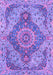 Machine Washable Medallion Purple Traditional Area Rugs, wshtr4677pur