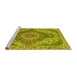 Sideview of Machine Washable Medallion Yellow Traditional Rug, wshtr4677yw