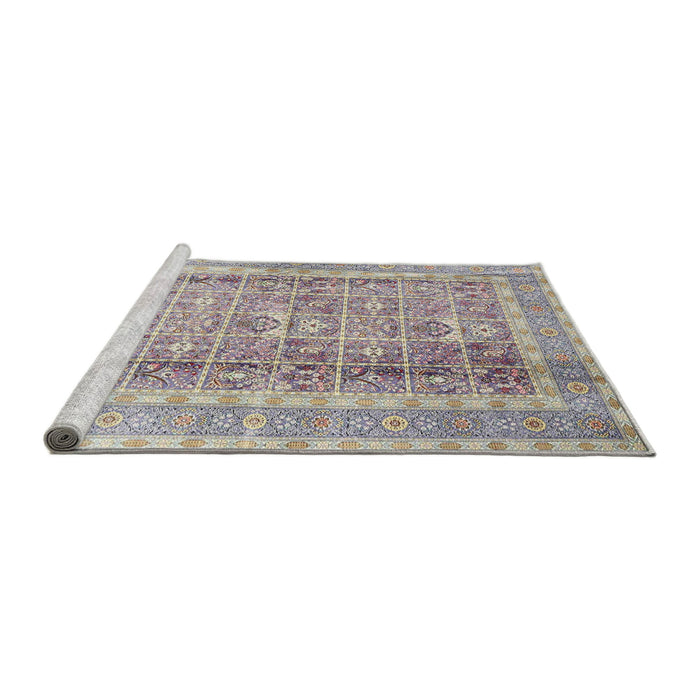 Sideview of Machine Washable Traditional Pale Silver Gray Rug, wshtr4678