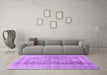 Machine Washable Persian Purple Traditional Area Rugs in a Living Room, wshtr4678pur