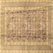 Square Persian Brown Traditional Rug, tr4678brn