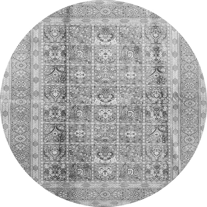 Machine Washable Persian Gray Traditional Rug, wshtr4678gry