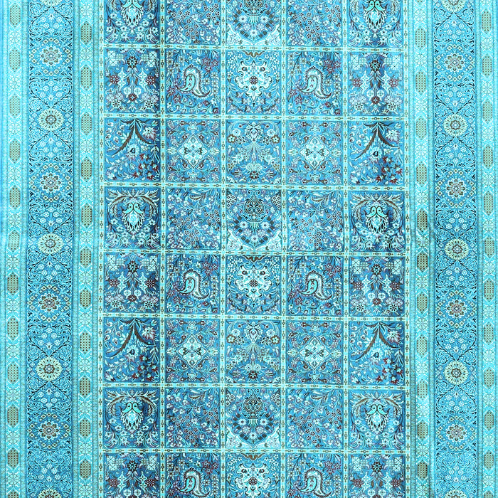 Machine Washable Persian Light Blue Traditional Rug, wshtr4678lblu