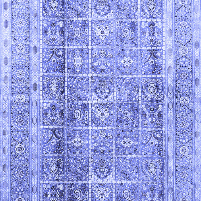 Machine Washable Persian Blue Traditional Rug, wshtr4678blu
