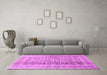 Machine Washable Persian Pink Traditional Rug in a Living Room, wshtr4678pnk