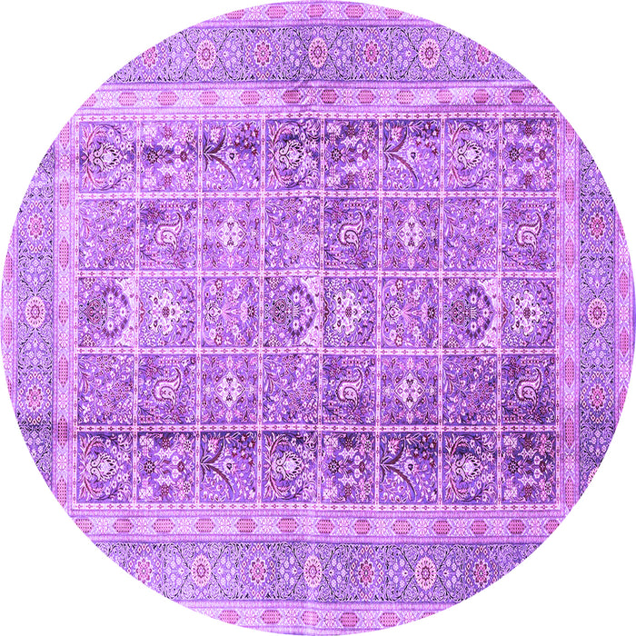 Round Persian Purple Traditional Rug, tr4678pur