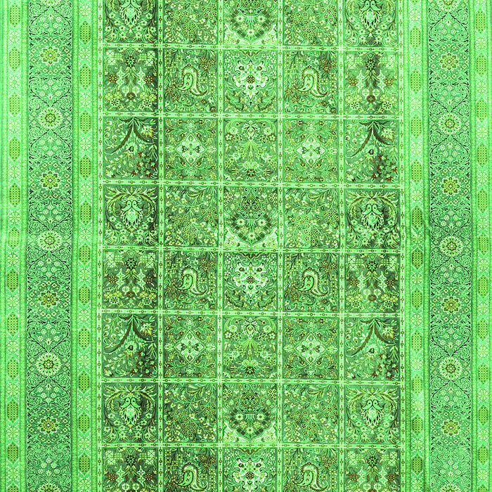 Serging Thickness of Machine Washable Persian Green Traditional Area Rugs, wshtr4678grn