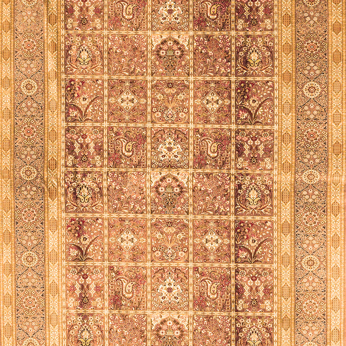 Serging Thickness of Machine Washable Persian Orange Traditional Area Rugs, wshtr4678org