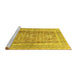 Sideview of Machine Washable Persian Yellow Traditional Rug, wshtr4678yw