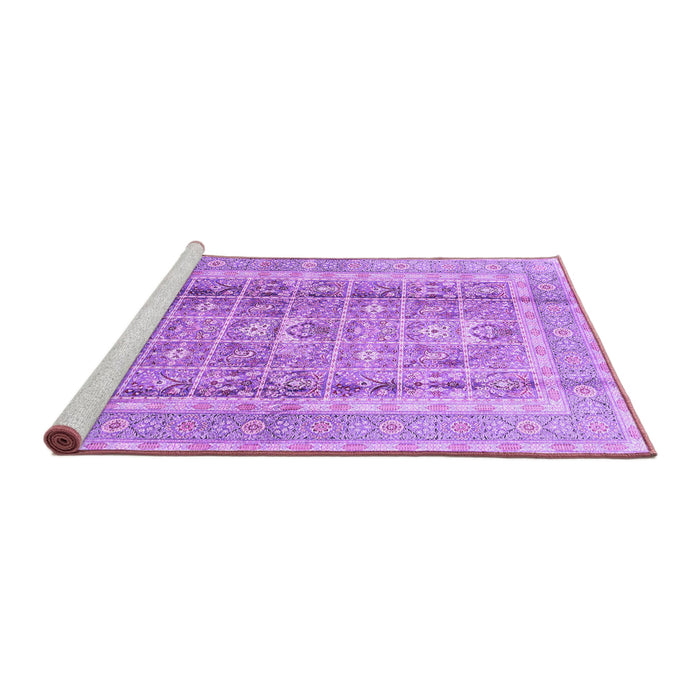 Sideview of Machine Washable Persian Purple Traditional Area Rugs, wshtr4678pur