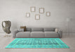 Machine Washable Persian Turquoise Traditional Area Rugs in a Living Room,, wshtr4678turq