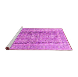 Sideview of Machine Washable Persian Pink Traditional Rug, wshtr4678pnk