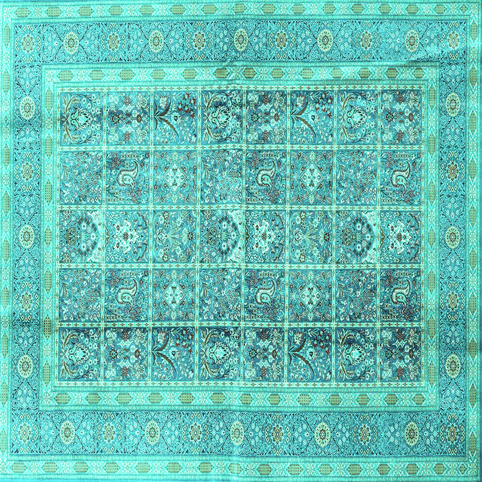 Square Persian Turquoise Traditional Rug, tr4678turq