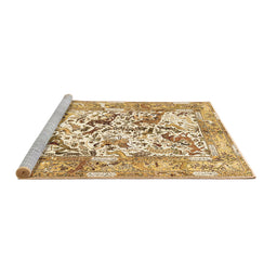 Sideview of Machine Washable Animal Brown Traditional Rug, wshtr4679brn