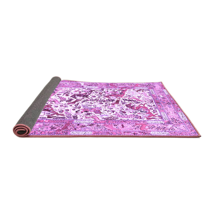 Sideview of Animal Purple Traditional Rug, tr4679pur