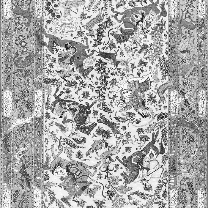 Serging Thickness of Machine Washable Animal Gray Traditional Rug, wshtr4679gry