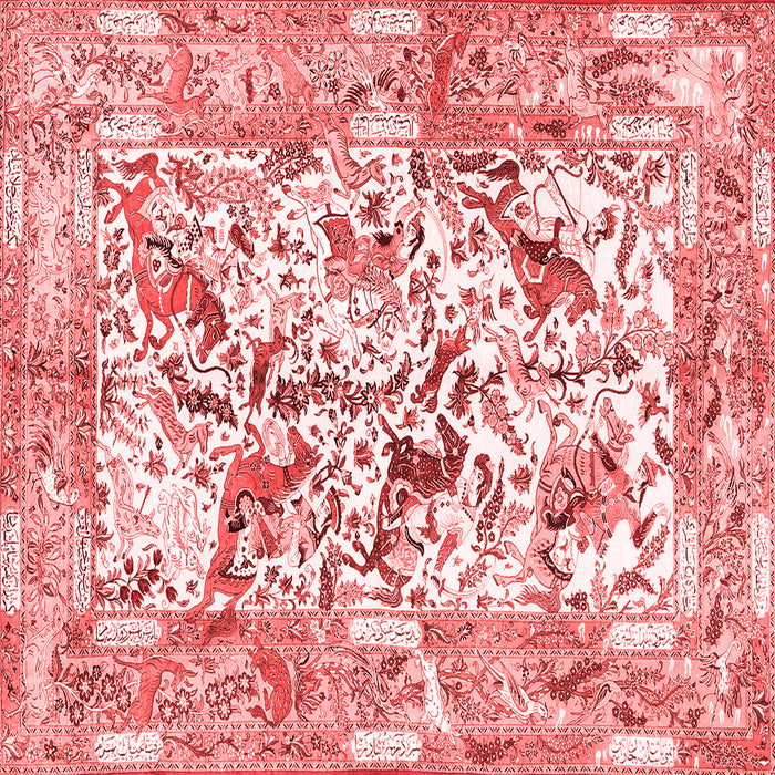 Machine Washable Animal Red Traditional Rug, wshtr4679red