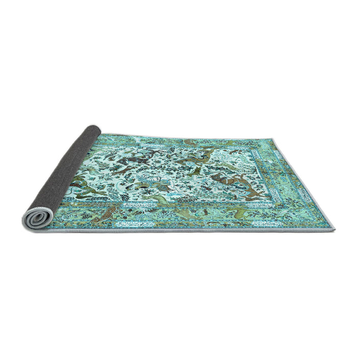 Sideview of Animal Light Blue Traditional Rug, tr4679lblu