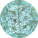 Round Animal Light Blue Traditional Rug, tr4679lblu