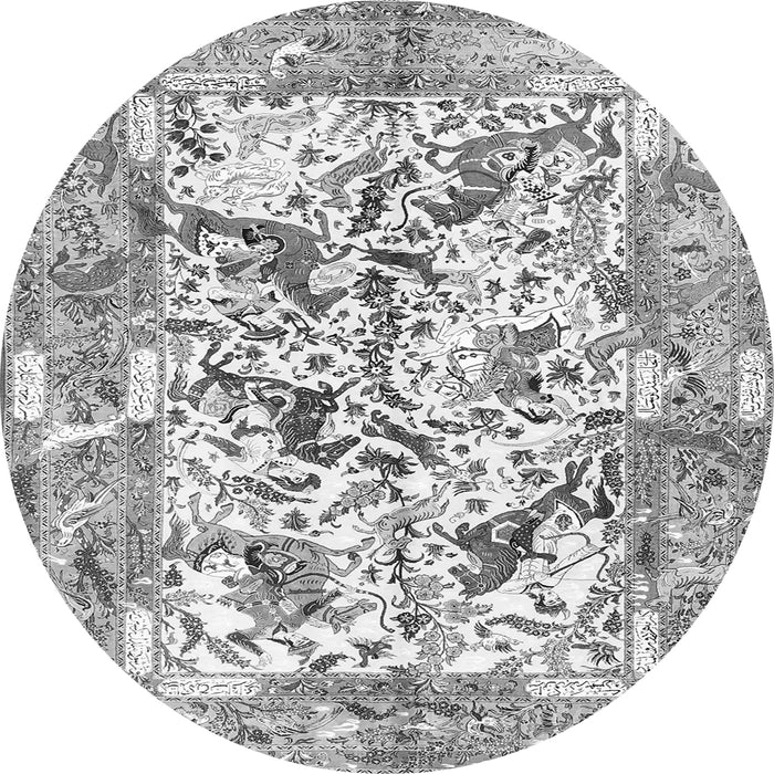 Machine Washable Animal Gray Traditional Rug, wshtr4679gry